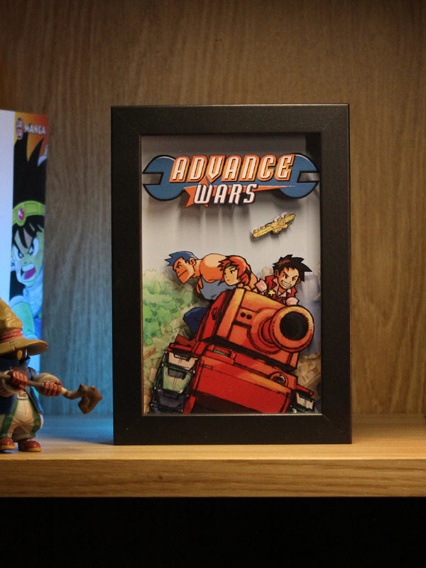 Dioramax - Cadre lumineux LED Advance Wars | Déco Gaming-room | Tableau lumineux | Affiche jeux vidéo | Idée cadeau gamer | Retro-gaming