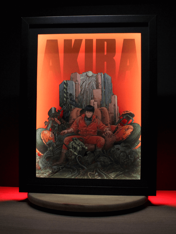 Dioramax - Cadre lumineux LED Akira | Déco Gaming-room | Tableau lumineux | Affiche jeux vidéo | Idée cadeau gamer | Retro-gaming