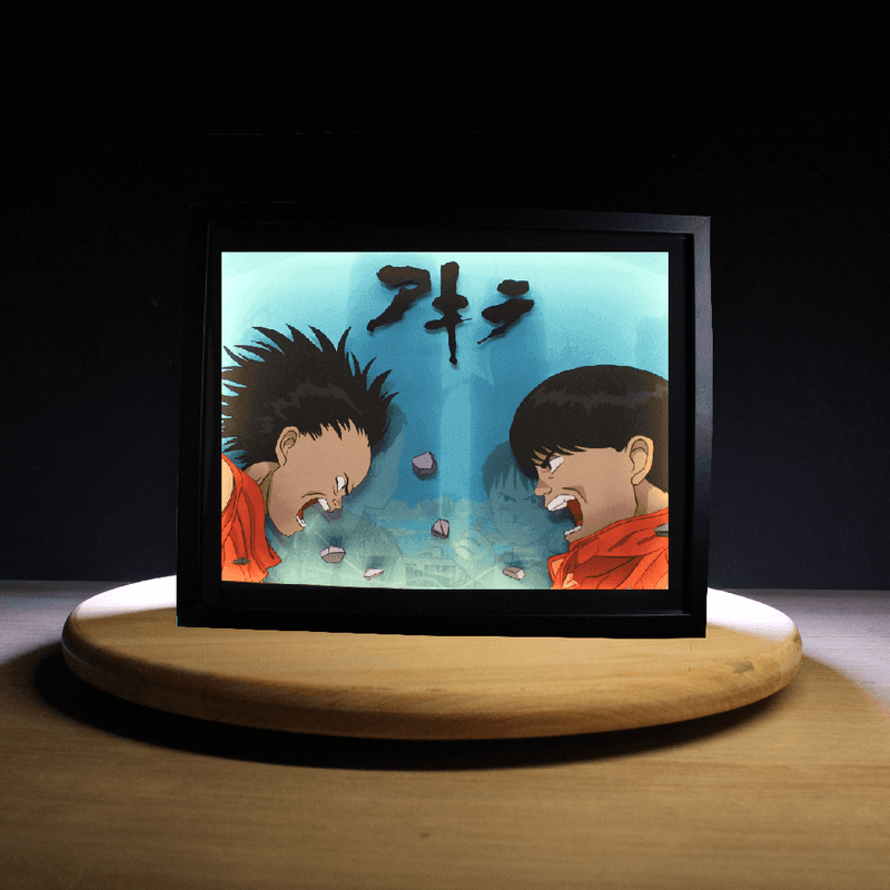 Dioramax - Cadre lumineux LED Akira | Déco Gaming-room | Tableau lumineux | Affiche jeux vidéo | Idée cadeau gamer | Retro-gaming