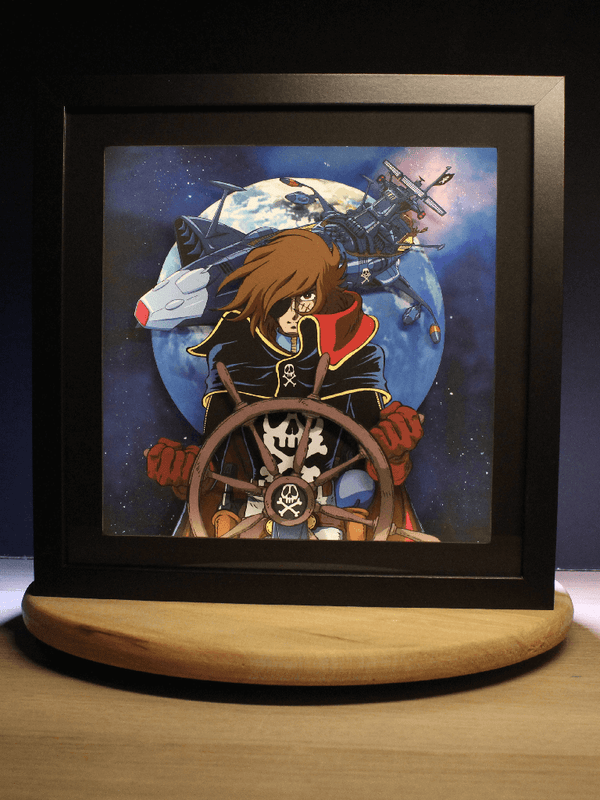 Dioramax - Cadre lumineux LED Albator | Déco Gaming-room | Tableau lumineux | Affiche jeux vidéo | Idée cadeau gamer | Retro-gaming