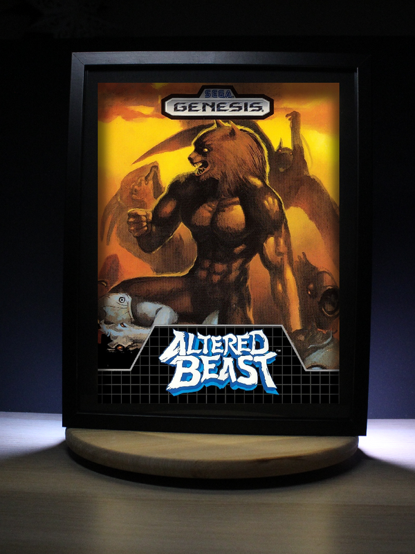 Dioramax - Cadre lumineux LED Super Altered Beast | Déco Gaming-room | Tableau lumineux | Affiche jeux vidéo | Idée cadeau gamer | Retro-gaming