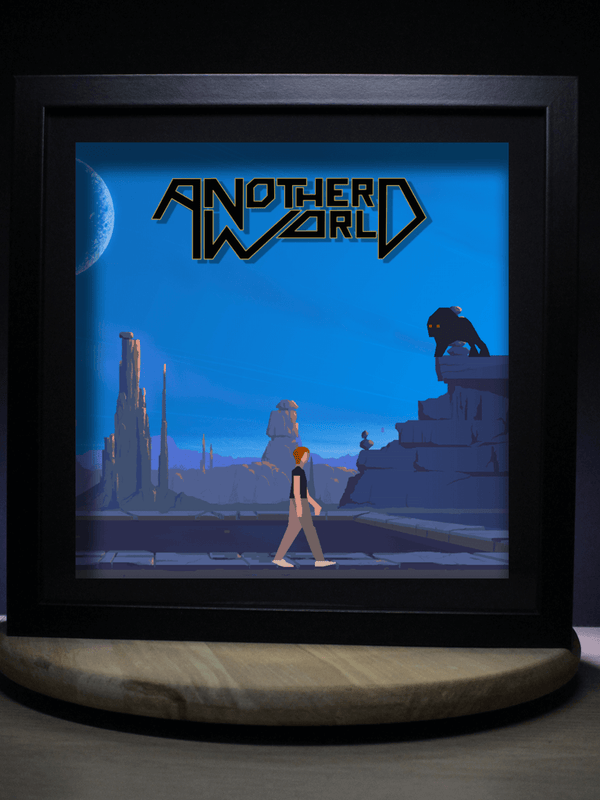 Dioramax - Cadre lumineux LED Another World | Déco Gaming-room | Tableau lumineux | Affiche jeux vidéo | Idée cadeau gamer | Retro-gaming
