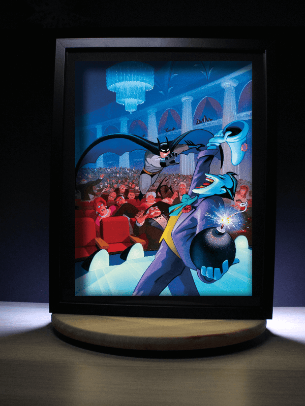 Dioramax - Cadre lumineux LED Batman | Déco Gaming-room | Tableau lumineux | Affiche jeux vidéo | Idée cadeau gamer | Retro-gaming