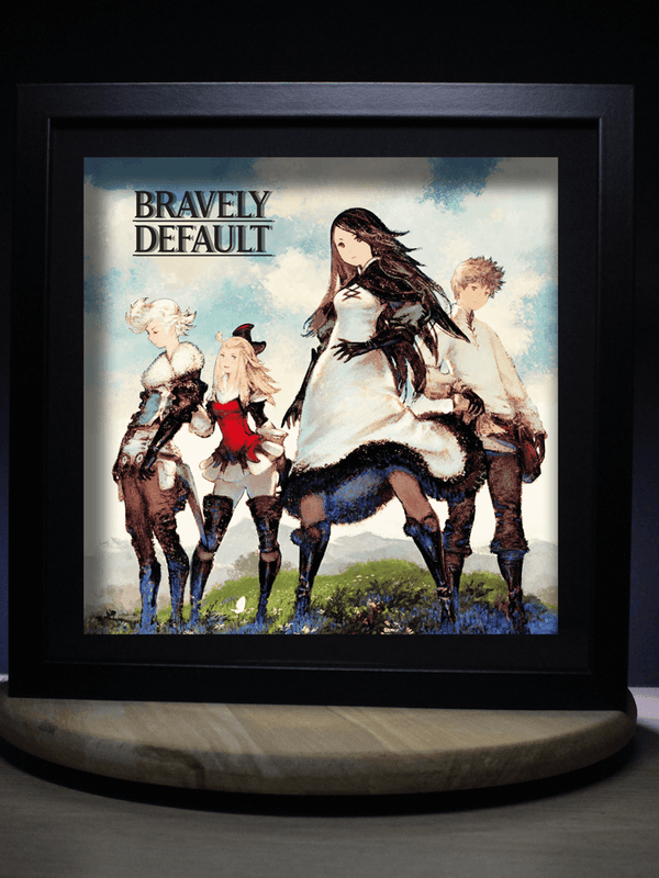 Dioramax - Cadre lumineux LED Bravely Default | Déco Gaming-room | Tableau lumineux | Affiche jeux vidéo | Idée cadeau gamer | Retro-gaming