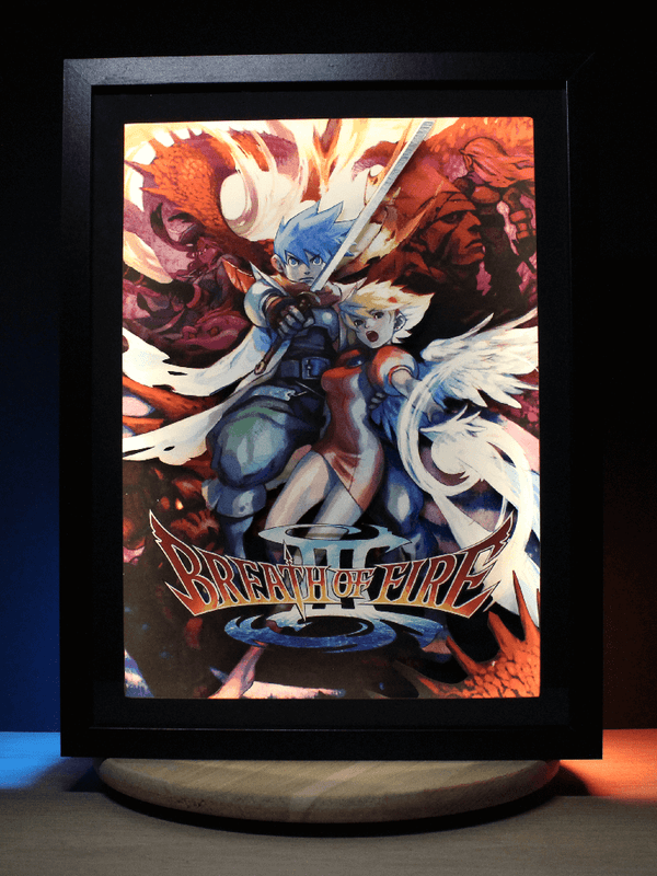 Dioramax - Cadre lumineux LED Breath of fire 3 | Déco Gaming-room | Tableau lumineux | Affiche jeux vidéo | Idée cadeau gamer | Retro-gaming