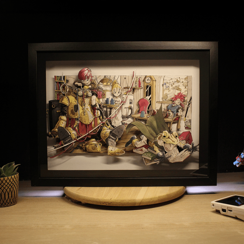 Dioramax - Cadre lumineux Chrno Trigger| Déco Gamingroom | Tableau Chrono Trigger | Affiche jeux vidéo | Idée cadeau