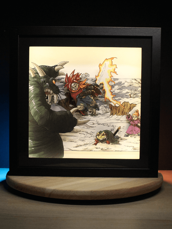 Dioramax - Cadre lumineux LED Chrono Trigger | Déco Gaming-room | Tableau lumineux | Affiche jeux vidéo | Idée cadeau gamer | Retro-gaming