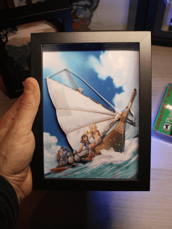 Dioramax - Cadre lumineux LED Chrono Cross | Déco Gaming-room | Tableau lumineux | Affiche jeux vidéo | Idée cadeau gamer | Retro-gaming