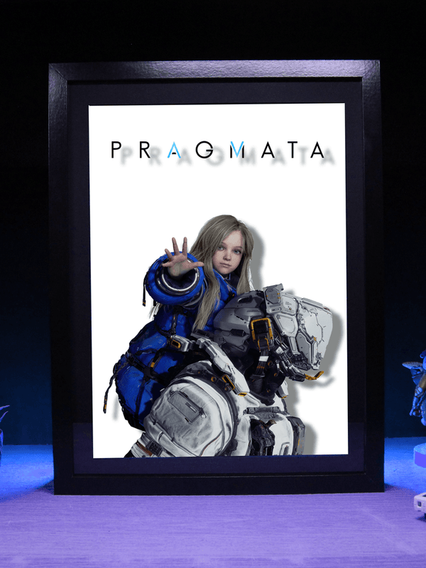 Dioramax - Cadre lumineux LED Pragmata Déco Gaming-room | Tableau Out Run| Affiche jeux vidéo | Idée cadeau gamer | Retro-gaming