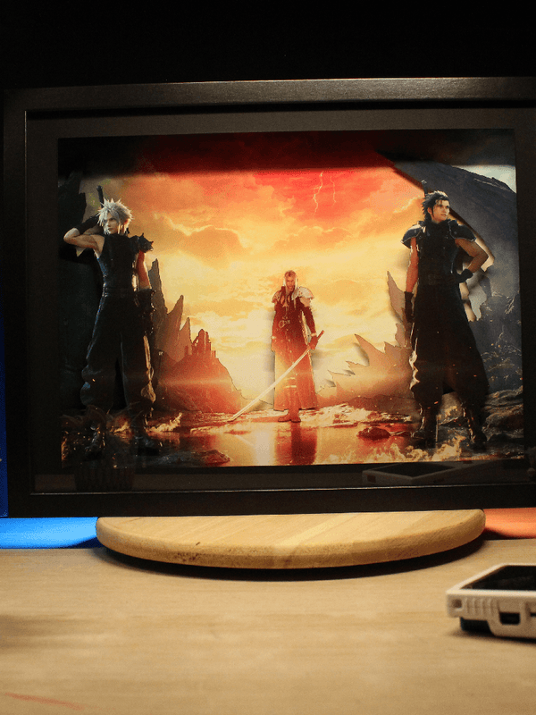Dioramax - Cadre lumineux ff7 rebirthCap| Déco Gamingroom | Tableau Lumineux Affiche jeux vidéo | Idée cadeau