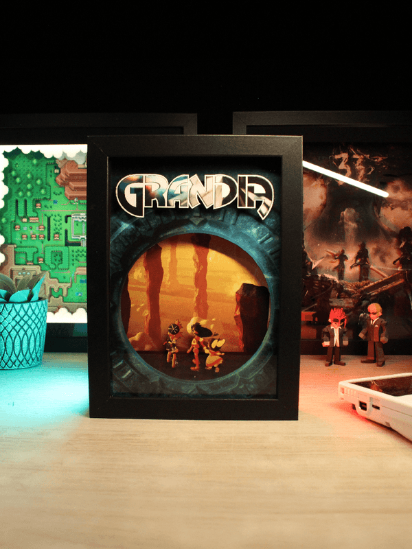 Dioramax - Cadre lumineux LED Grandia Déco Gaming-room | Tableau grandia| Affiche jeux vidéo | Idée cadeau gamer | Retro-gaming