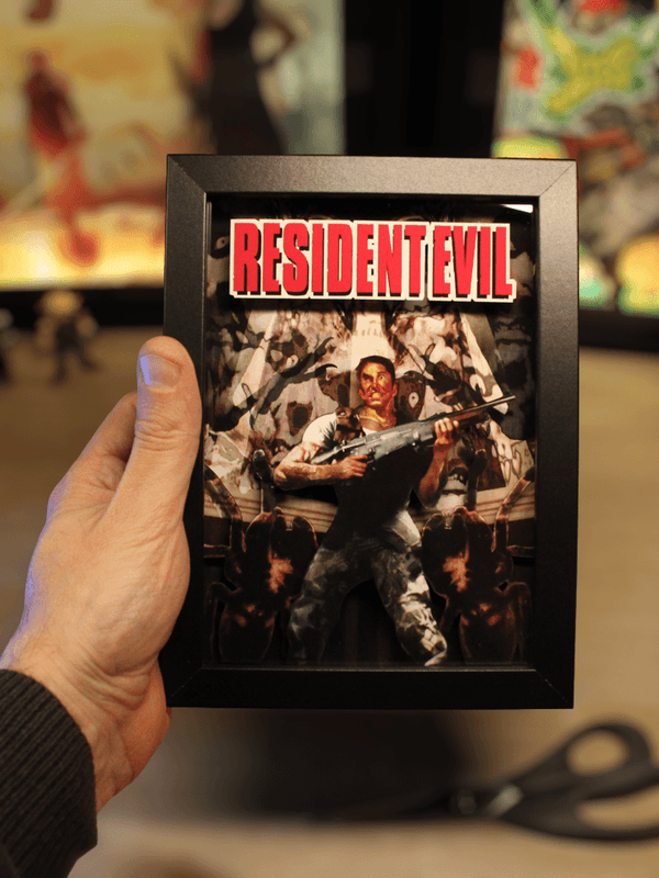 Dioramax - Cadre lumineux LED Resident evil | Déco Gaming-room | Tableau lumineux | Affiche jeux vidéo | Idée cadeau gamer | Retro-gaming