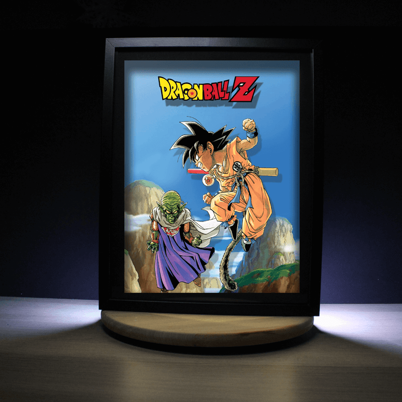 Dioramax - Cadre lumineux LED Dragon Ball | Déco Gaming-room | Tableau lumineux | Affiche jeux vidéo | Idée cadeau gamer | Retro-gaming