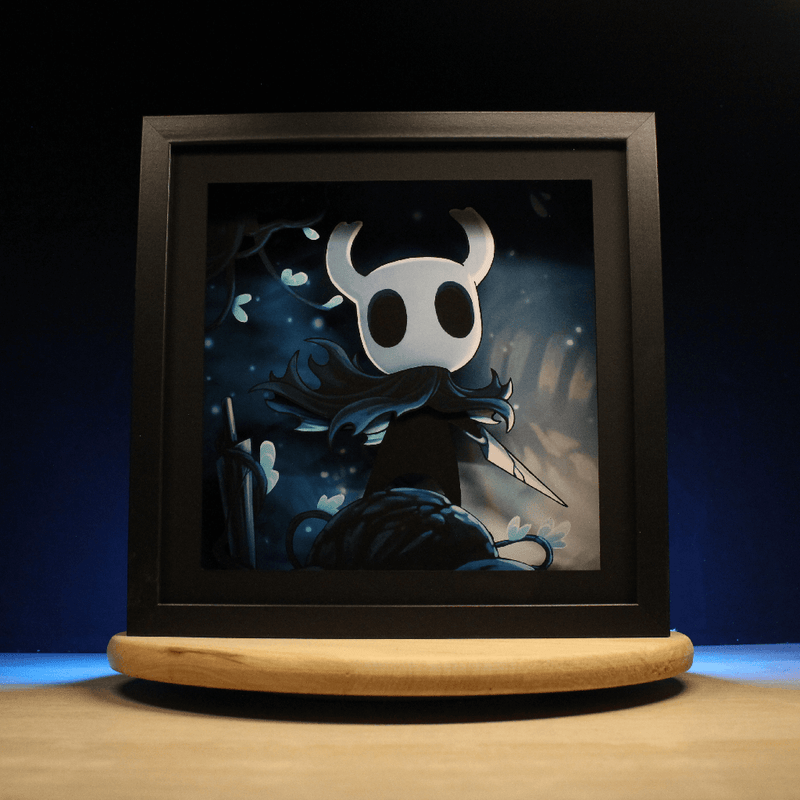 Dioramax - Cadre lumineux LED Hollow Knight | Déco Gaming-room | Tableau lumineux | Affiche jeux vidéo | Idée cadeau gamer | Retro-gaming