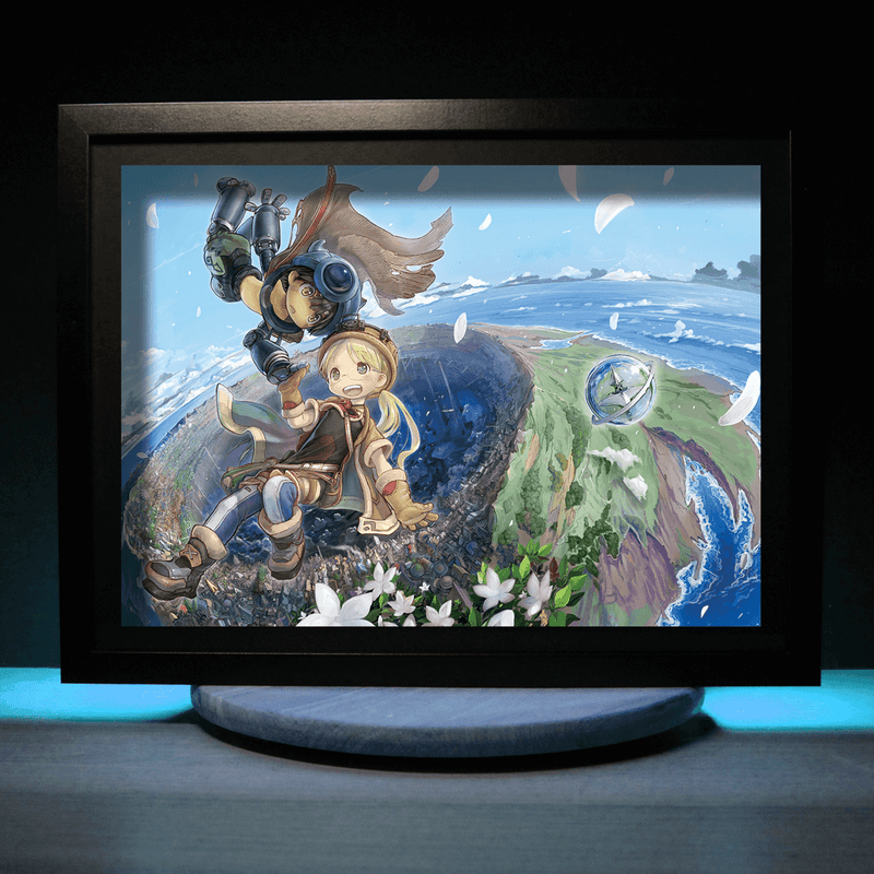 Dioramax - Cadre lumineux LED Made in Abyss Tableau lumineux | Affiche jeux vidéo | Idée cadeau gamer | Retro-gaming