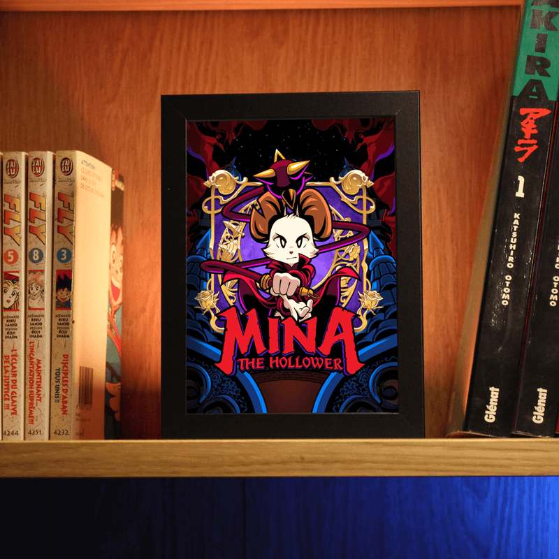 Dioramax - Cadre lumineux LED Mina | Déco Gaming-room | Tableau lumineux | Affiche jeux vidéo | Idée cadeau gamer | Retro-gaming