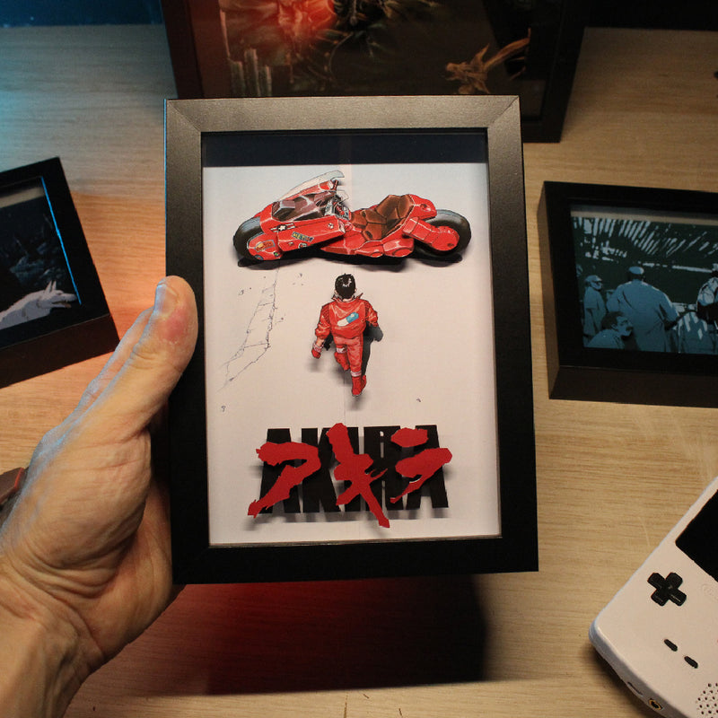 Dioramax - Cadre lumineux LED Akira | Déco Gaming-room | Tableau lumineux | Affiche jeux vidéo | Idée cadeau gamer | Retro-gaming
