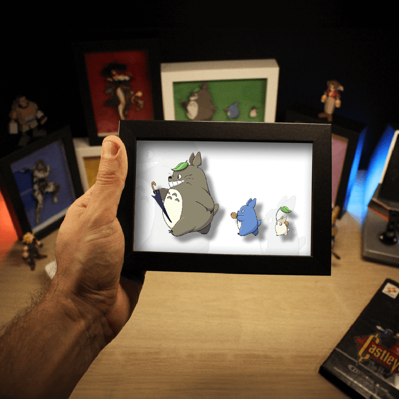 Dioramax - Cadre lumineux LED Totoro| Déco Gaming-room | Tableau lumineux | Affiche jeux vidéo | Idée cadeau gamer | Retro-gaming