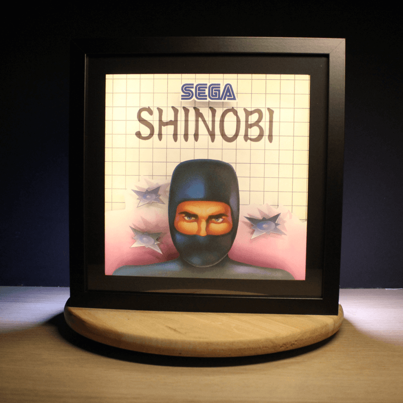 Dioramax - Cadre lumineux LED Shinobi | Déco Gaming-room | Tableau lumineux | Affiche jeux vidéo | Idée cadeau gamer | Retro-gaming