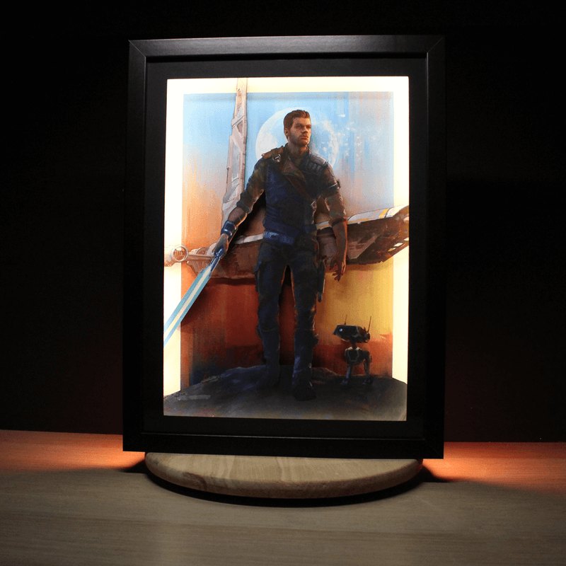 Dioramax - Cadre lumineux LED Star Wars | Déco Gaming-room | Tableau lumineux | Affiche jeux vidéo | Idée cadeau gamer | Retro-gaming