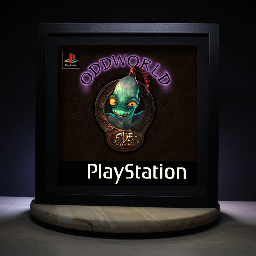 Dioramax - Cadre lumineux LED Super Oddworld | Déco Gaming-room | Tableau lumineux | Affiche jeux vidéo | Idée cadeau gamer | Retro-gaming