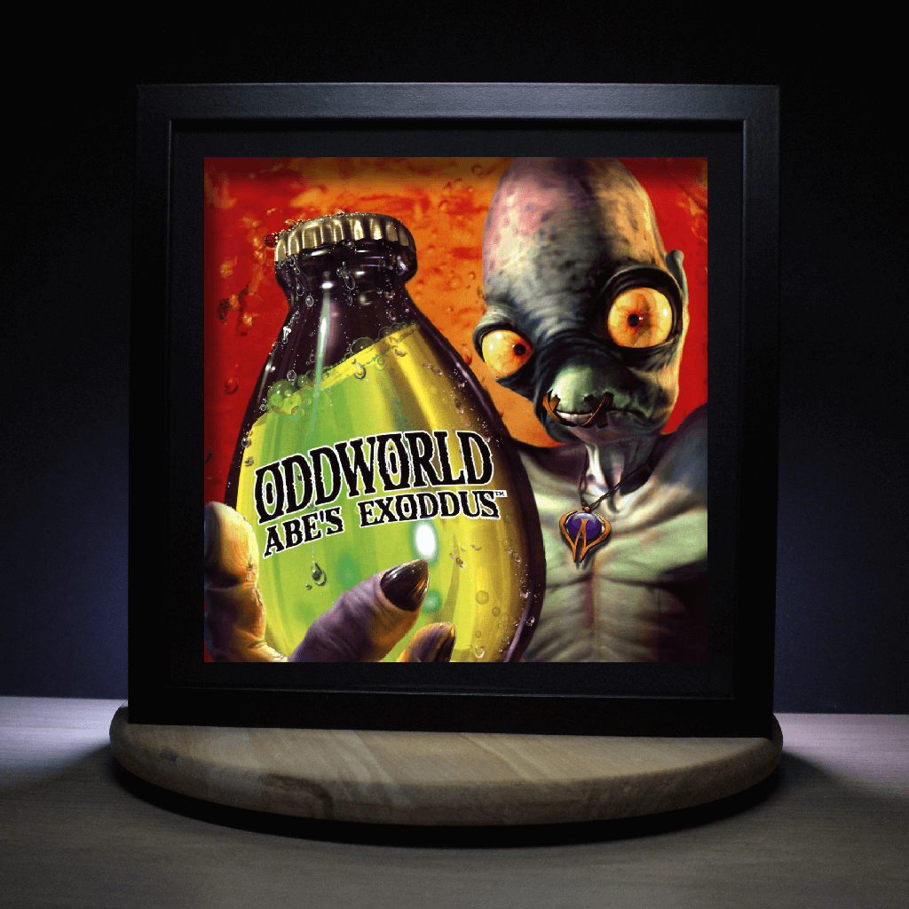 Dioramax - Cadre lumineux LED Super Oddworld | Déco Gaming-room | Tableau lumineux | Affiche jeux vidéo | Idée cadeau gamer | Retro-gaming