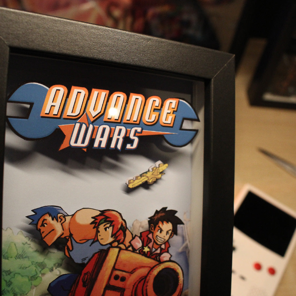 Dioramax - Cadre lumineux LED Advance Wars | Déco Gaming-room | Tableau lumineux | Affiche jeux vidéo | Idée cadeau gamer | Retro-gaming
