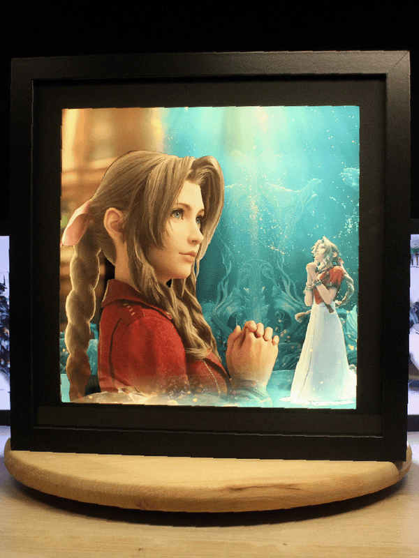 Dioramax - Cadre lumineux FF7 | Déco Gamingroom | Tableau Final Fantasy VII | Affiche jeux vidéo | Idée cadeau gamer