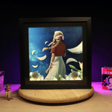 Dioramax - Cadre lumineux LED FF7 Aerith | Déco Gaming-room | Tableau lumineux | Affiche jeux vidéo | Idée cadeau gamer | Retro-gaming