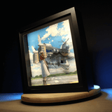 Diorama Final Fantasy 7, déco gaming room, cadre lumineux