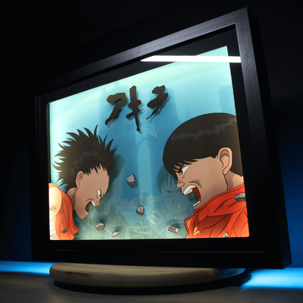 Dioramax - Cadre lumineux LED Akira | Déco Gaming-room | Tableau lumineux | Affiche jeux vidéo | Idée cadeau gamer | Retro-gaming
