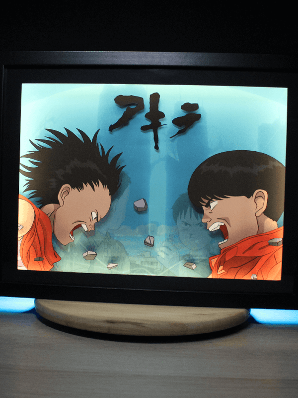 Dioramax - Cadre lumineux LED Akira | Déco Gaming-room | Tableau lumineux | Affiche jeux vidéo | Idée cadeau gamer | Retro-gaming