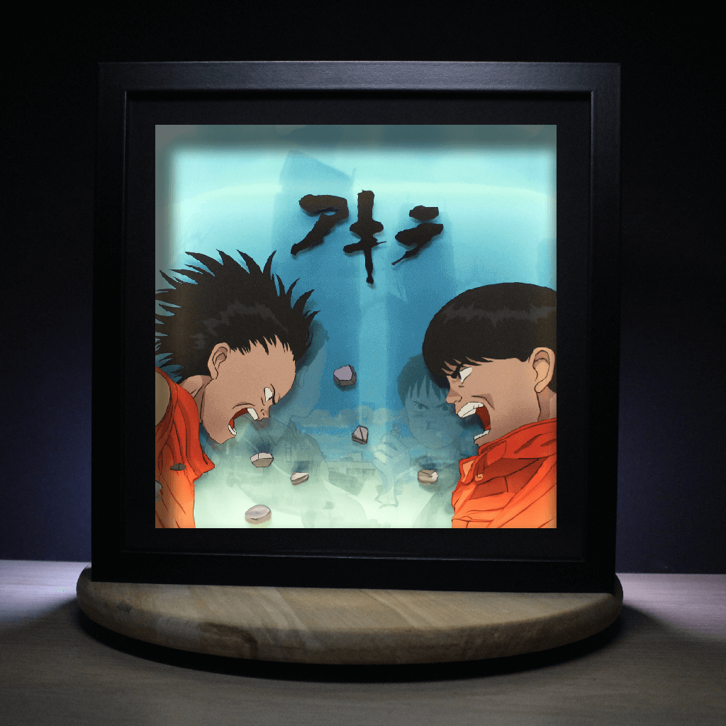 Dioramax - Cadre lumineux LED Akira | Déco Gaming-room | Tableau lumineux | Affiche jeux vidéo | Idée cadeau gamer | Retro-gaming