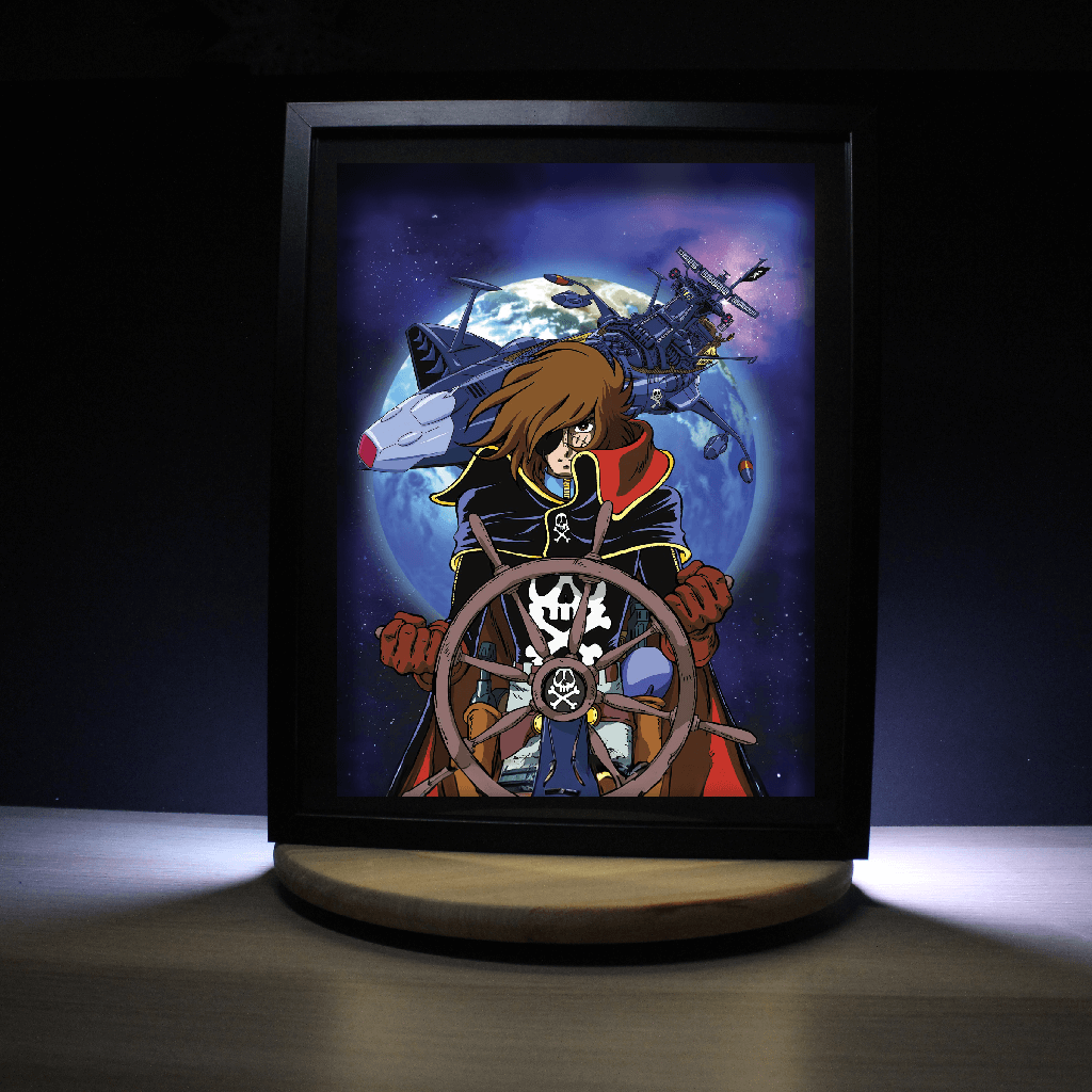 Dioramax - Cadre lumineux LED Albator | Déco Gaming-room | Tableau lumineux | Affiche jeux vidéo | Idée cadeau gamer | Retro-gaming