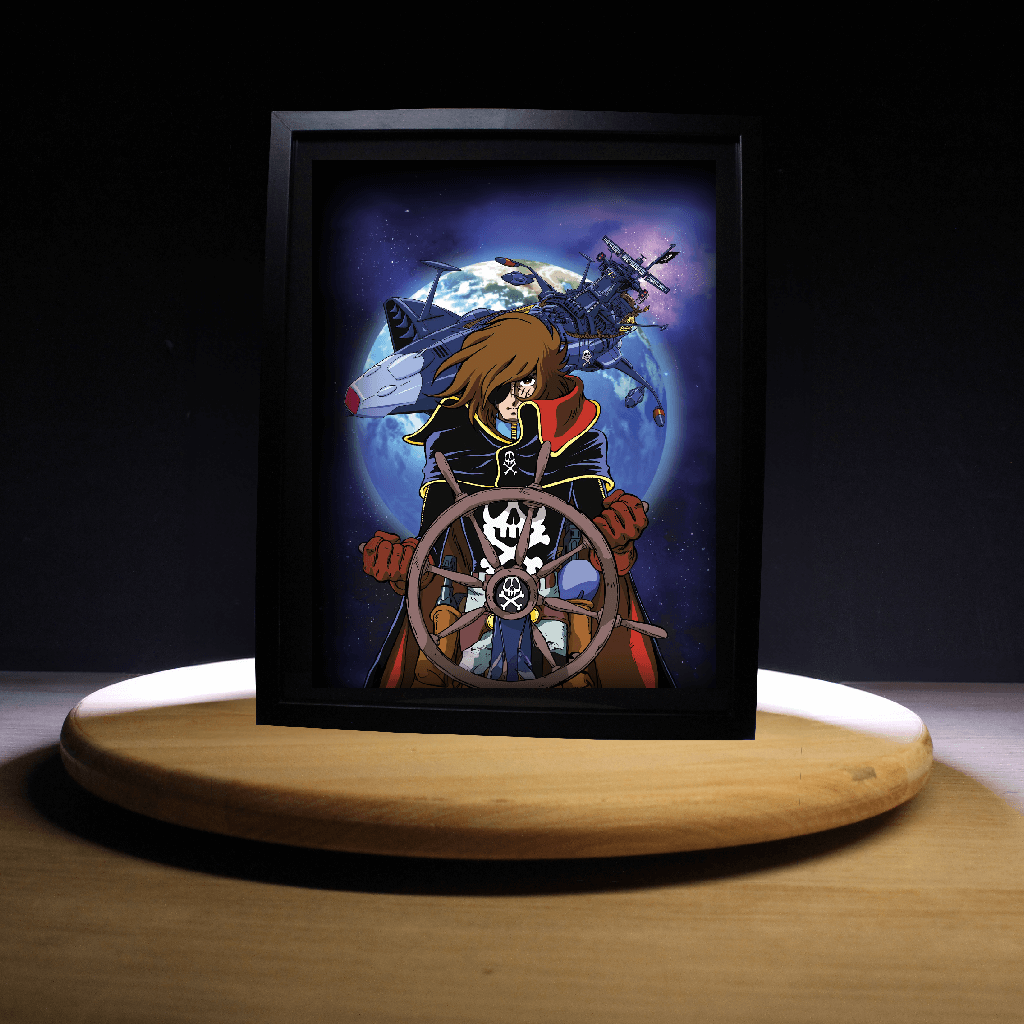 Dioramax - Cadre lumineux LED Albator | Déco Gaming-room | Tableau lumineux | Affiche jeux vidéo | Idée cadeau gamer | Retro-gaming