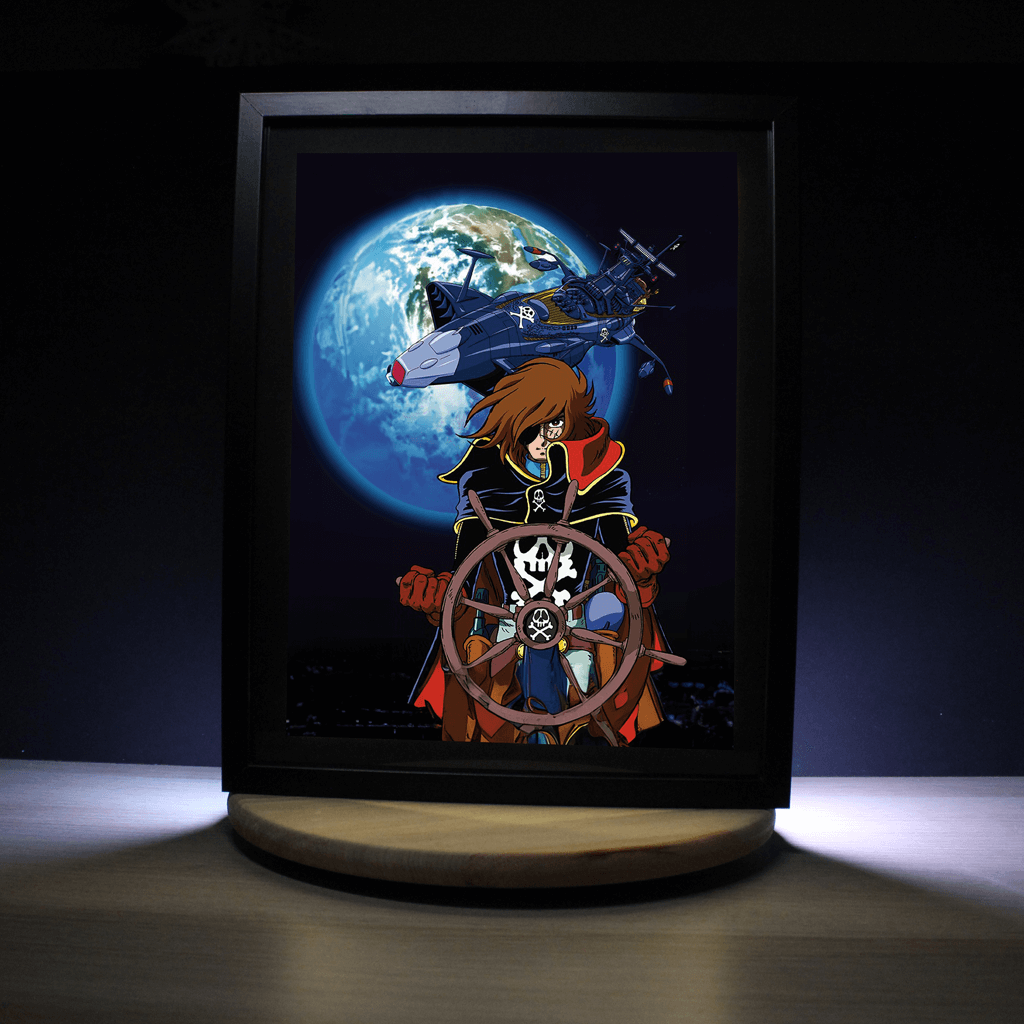 Dioramax - Cadre lumineux LED Albator | Déco Gaming-room | Tableau lumineux | Affiche jeux vidéo | Idée cadeau gamer | Retro-gaming