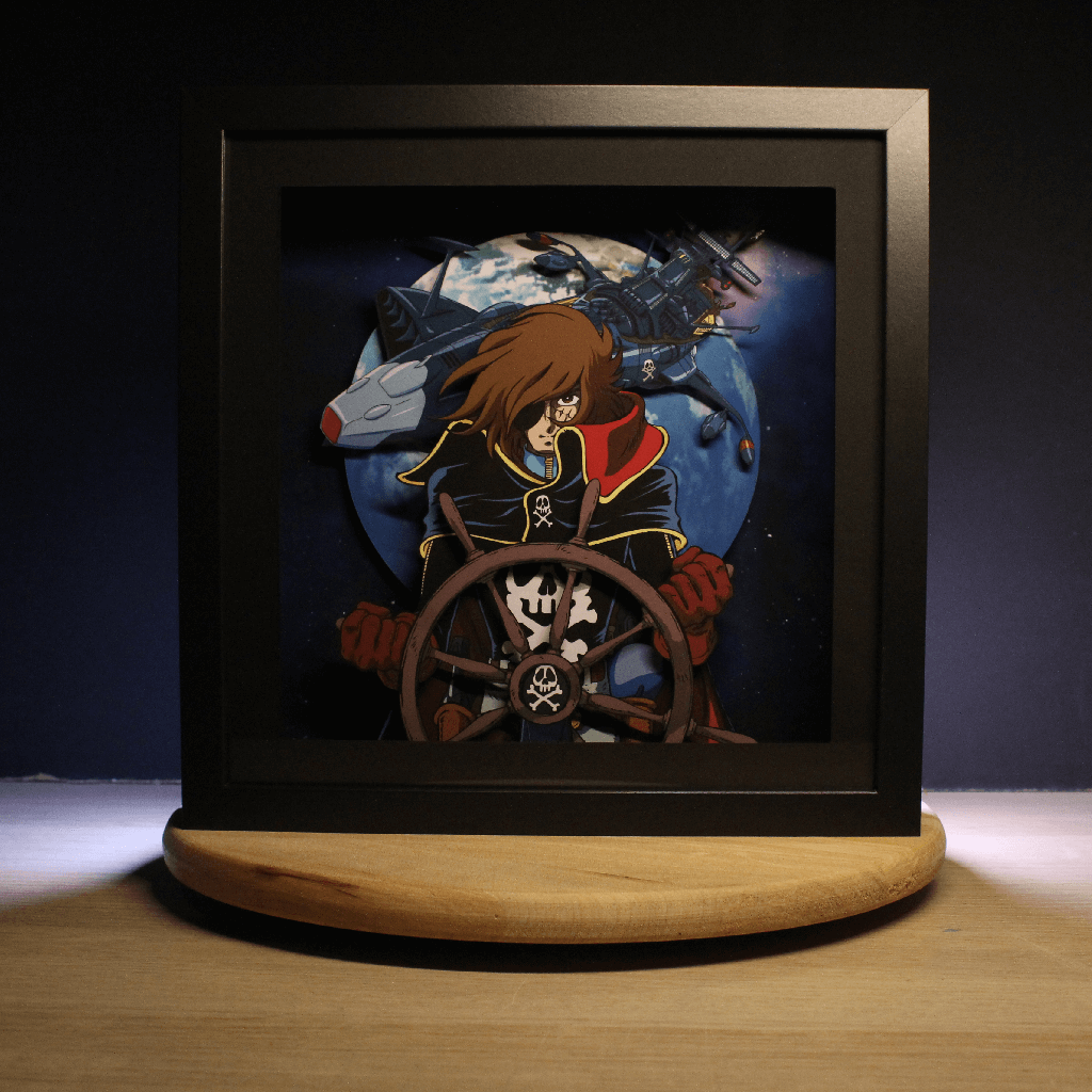 Dioramax - Cadre lumineux LED Albator | Déco Gaming-room | Tableau lumineux | Affiche jeux vidéo | Idée cadeau gamer | Retro-gaming