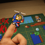 Diorama Alex Kidd, déco gaming room, cadre lumineux Alex Kidd, goodies Alex Kidd