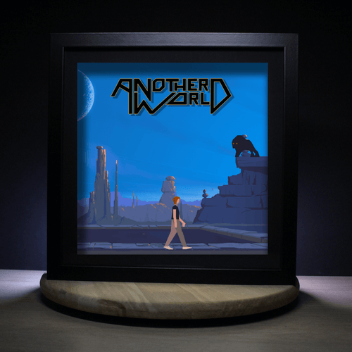 Dioramax - Cadre lumineux LED Another World | Déco Gaming-room | Tableau lumineux | Affiche jeux vidéo | Idée cadeau gamer | Retro-gaming