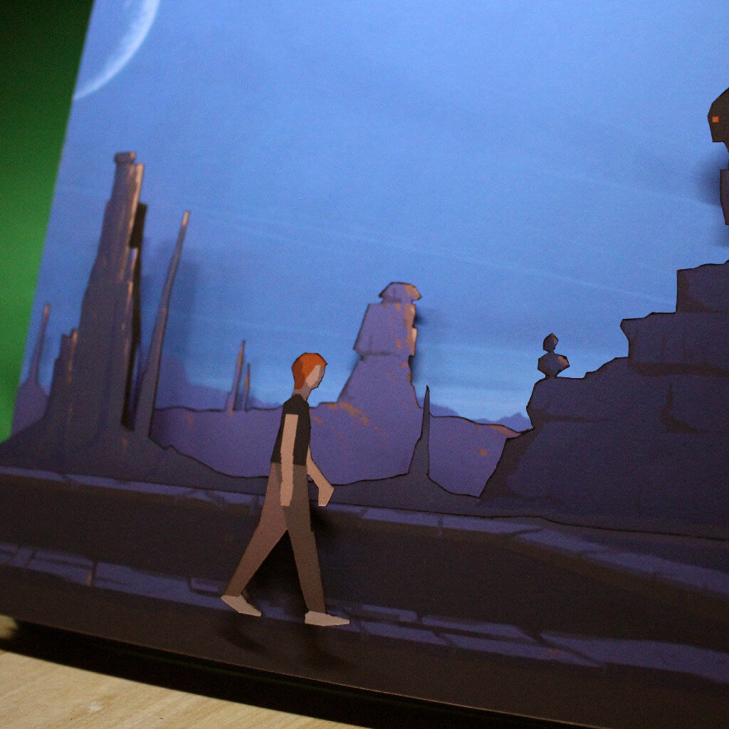Dioramax - Cadre lumineux LED Another World | Déco Gaming-room | Tableau lumineux | Affiche jeux vidéo | Idée cadeau gamer | Retro-gaming