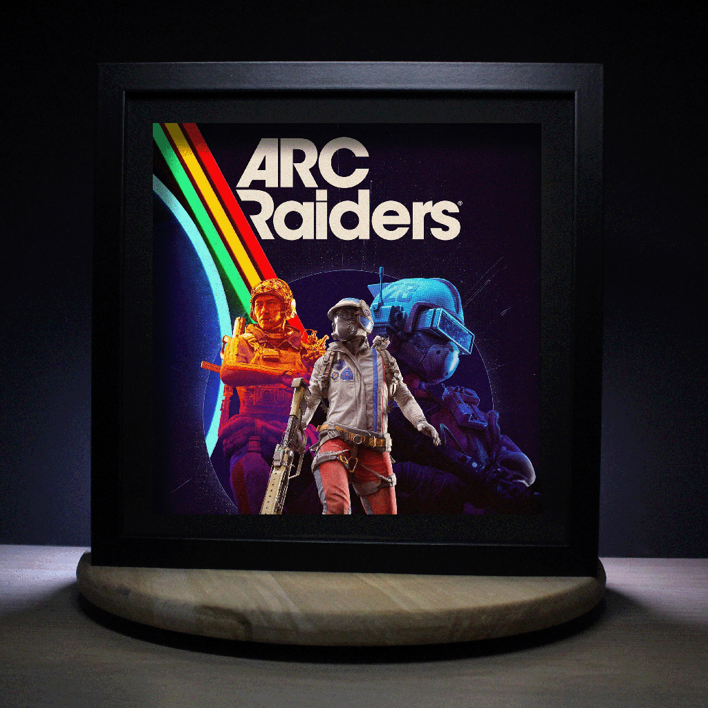 Dioramax - Cadre lumineux LED Arc Raiders | Déco Gaming-room | Tableau lumineux | Affiche jeux vidéo | Idée cadeau gamer | Retro-gaming