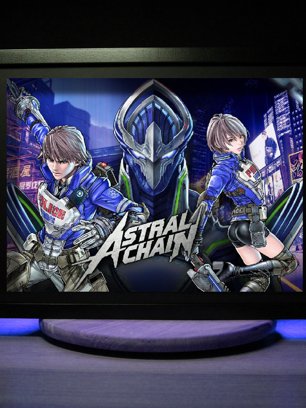 Dioramax - Cadre lumineux LED Astral chain | Déco Gaming-room | Tableau lumineux | Affiche jeux vidéo | Idée cadeau gamer | Retro-gaming