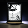 Dioramax - Cadre lumineux LED L'attaque des titans | Déco Gaming-room | Tableau lumineux | Affiche jeux vidéo | Idée cadeau gamer | Retro-gaming