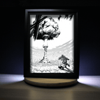 Dioramax - Cadre lumineux LED L'attaque des titans | Déco Gaming-room | Tableau lumineux | Affiche jeux vidéo | Idée cadeau gamer | Retro-gaming