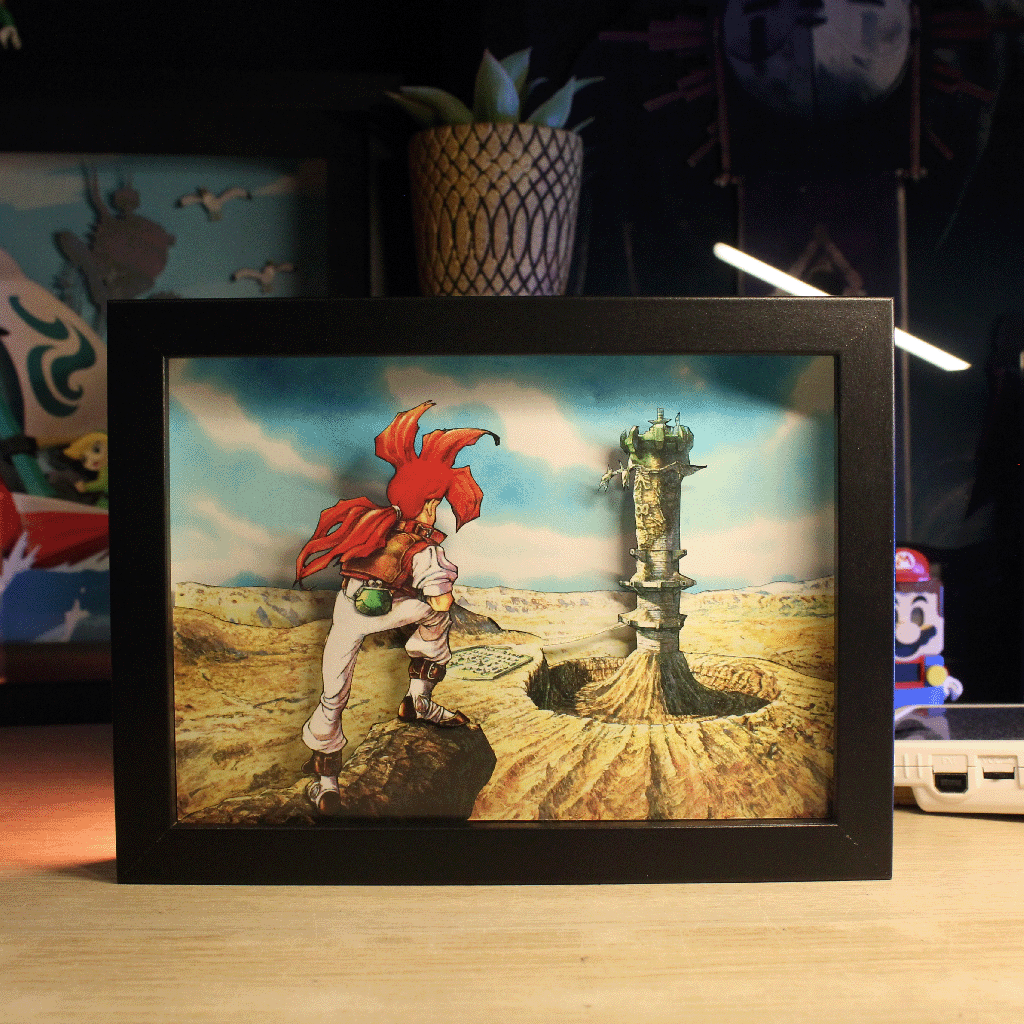 Dioramax - Cadre lumineux LED Azure Dream | Déco Gaming-room | Tableau lumineux | Affiche jeux vidéo | Idée cadeau gamer | Retro-gaming