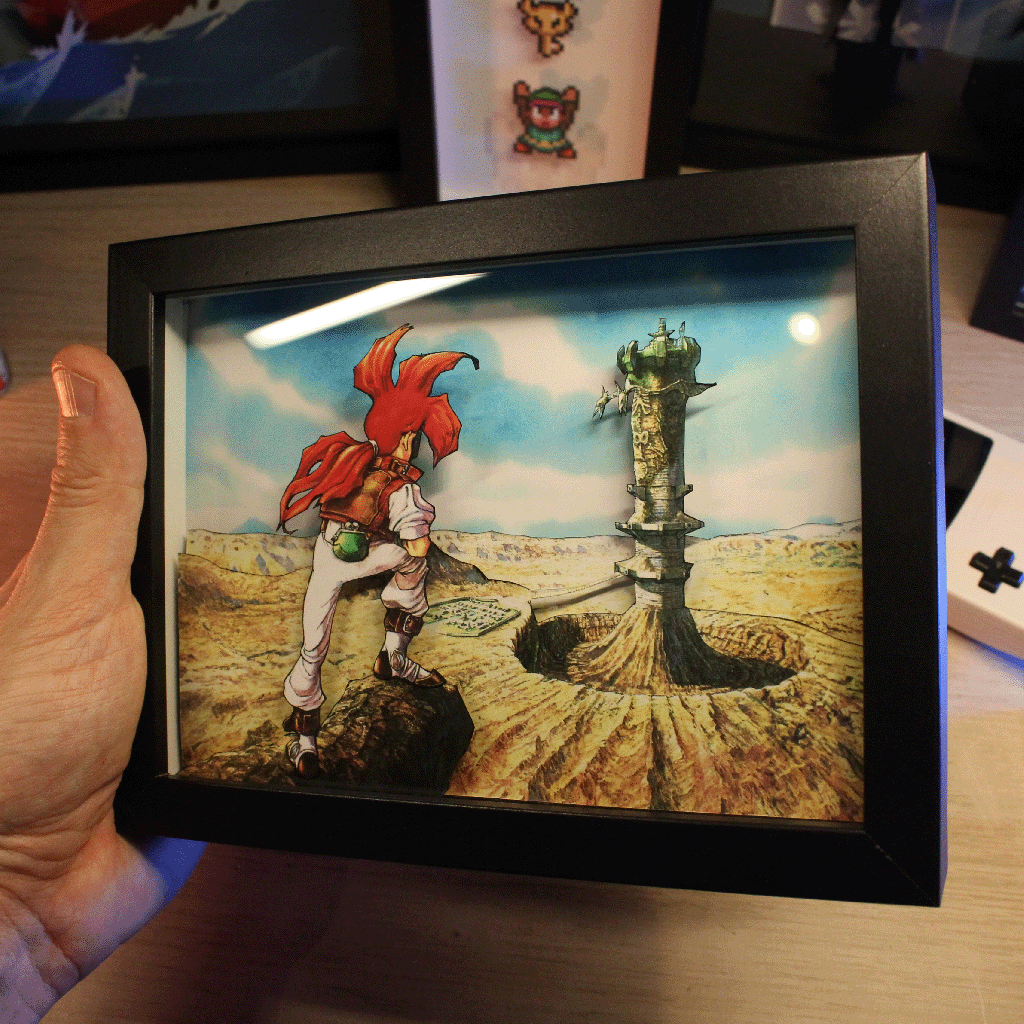 Dioramax - Cadre lumineux LED Azure Dream | Déco Gaming-room | Tableau lumineux | Affiche jeux vidéo | Idée cadeau gamer | Retro-gaming