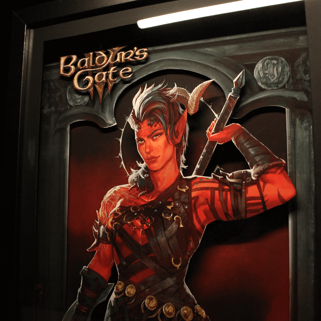 Dioramax - Cadre lumineux LED BG3 | Déco Gaming-room | Tableau lumineux | Affiche jeux vidéo | Idée cadeau gamer | Retro-gaming