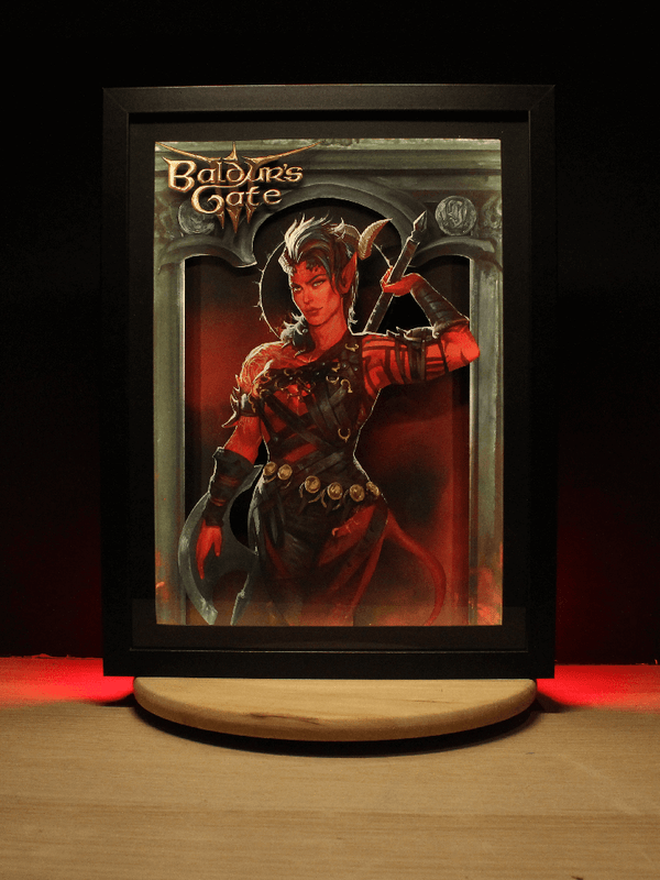 Dioramax - Cadre lumineux LED BG3 | Déco Gaming-room | Tableau lumineux | Affiche jeux vidéo | Idée cadeau gamer | Retro-gaming
