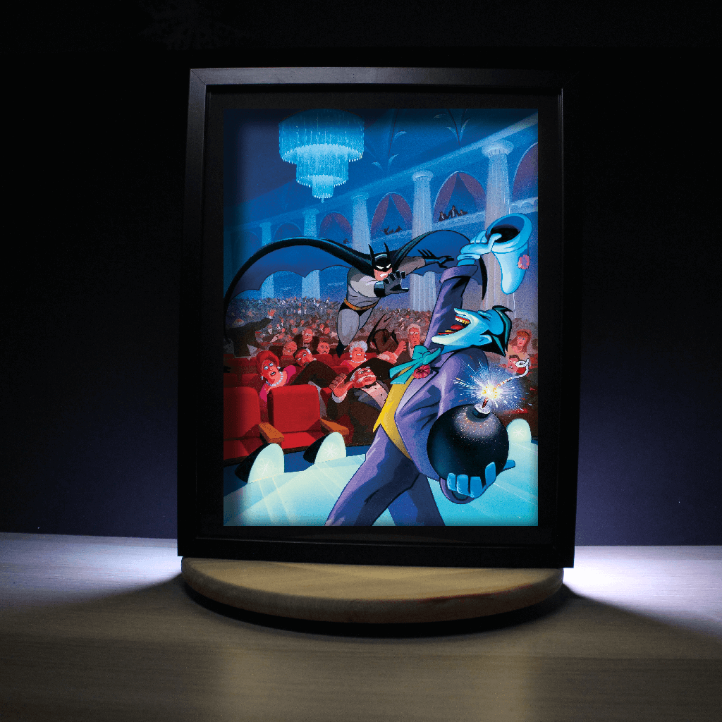 Dioramax - Cadre lumineux LED Batman | Déco Gaming-room | Tableau lumineux | Affiche jeux vidéo | Idée cadeau gamer | Retro-gaming
