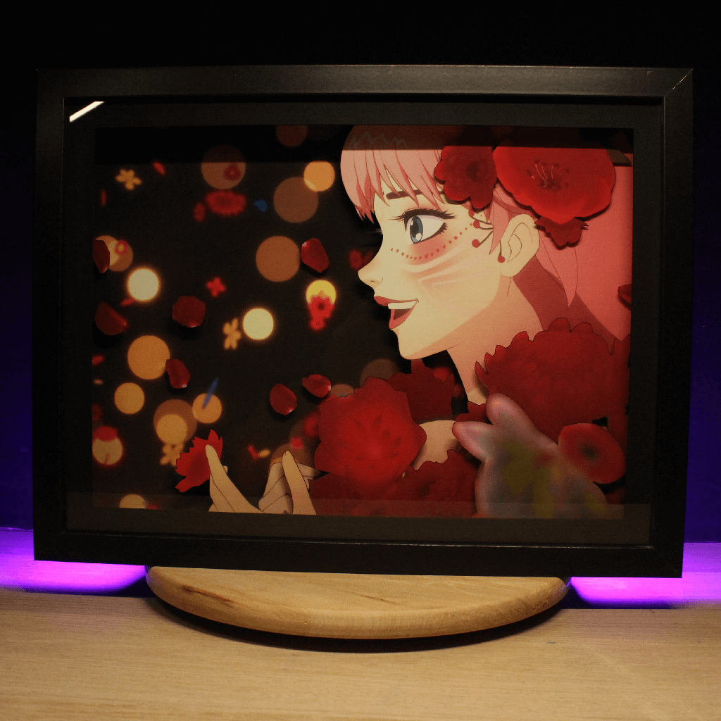 Dioramax - Cadre lumineux LED Belle | Déco Gaming-room | Tableau lumineux | Affiche jeux vidéo | Idée cadeau gamer | Retro-gaming